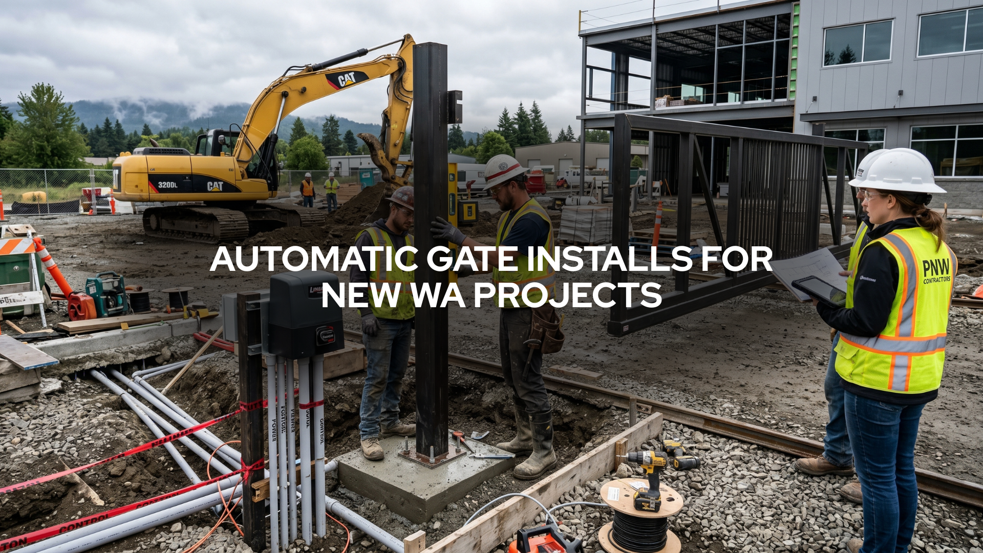 Automatic gate installation Washington State. Residential driveway gate Washington State custom metal design