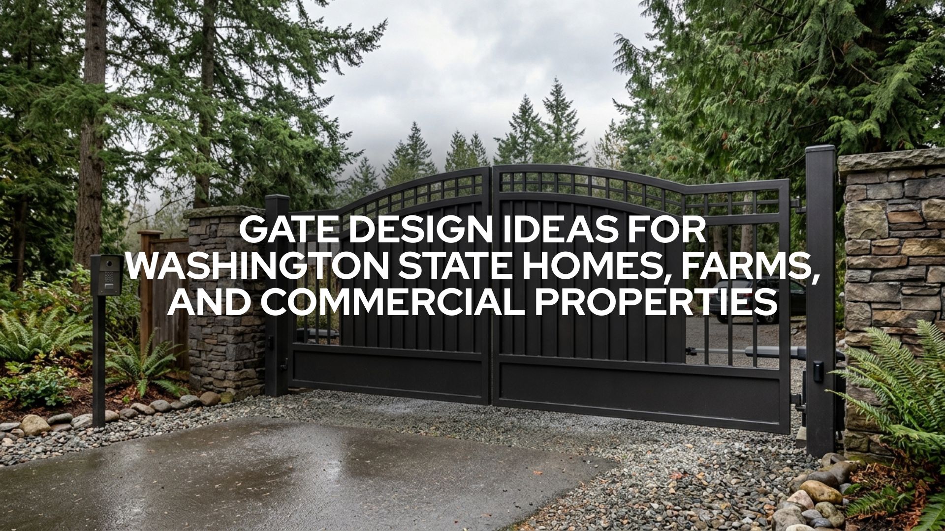 Custom gate design ideas for Washington State homes, farms, and commercial properties with durable metal gate construction and Pacific Northwest curb appeal.