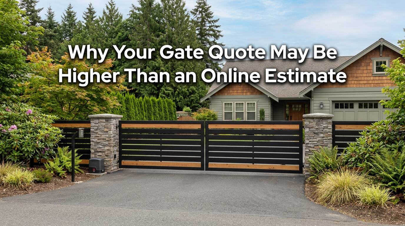 Gate quote vs online estimate for a custom driveway gate in Washington