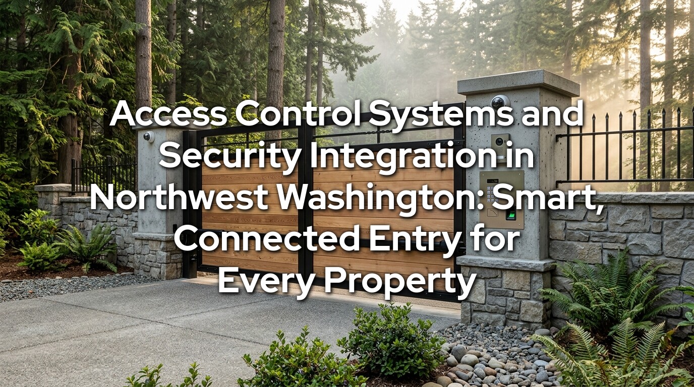 Access control systems Northwest Washington - smart connected gate entry with keypad and video intercom by Emerald Gate Systems