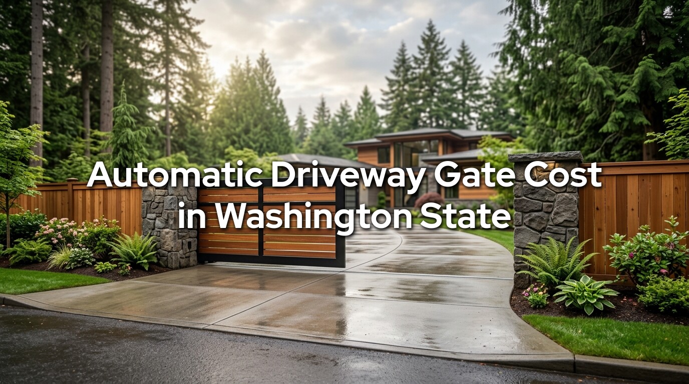 Automatic driveway gate cost Washington State - custom automatic driveway gate installed in Sedro-Woolley by Emerald Gate Systems