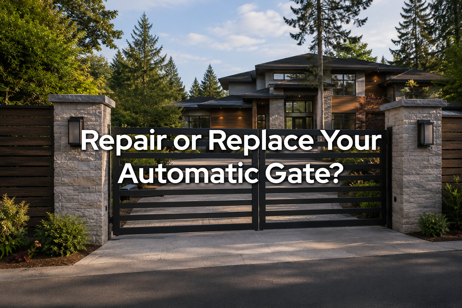Automatic gate repair cost vs replacement - technician servicing an automatic gate operator in Sedro-Woolley by Emerald Gate Systems