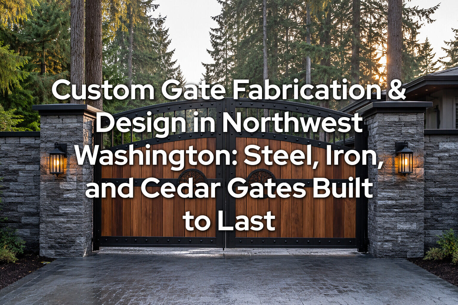 Custom gate fabrication Northwest Washington steel and iron gate