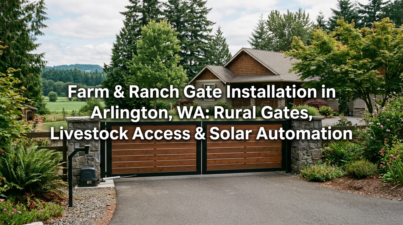 Farm gate installation Arlington WA on a rural Snohomish County property