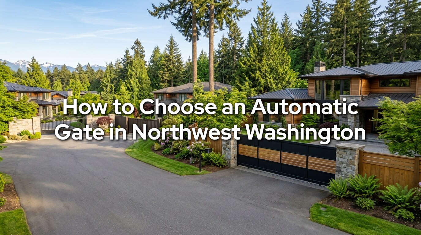 How to choose an automatic gate in Northwest Washington - custom residential driveway gate installed in Sedro-Woolley by Emerald Gate Systems