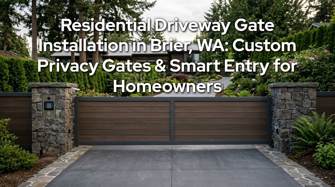 Residential gate installation Brier WA custom privacy driveway gate