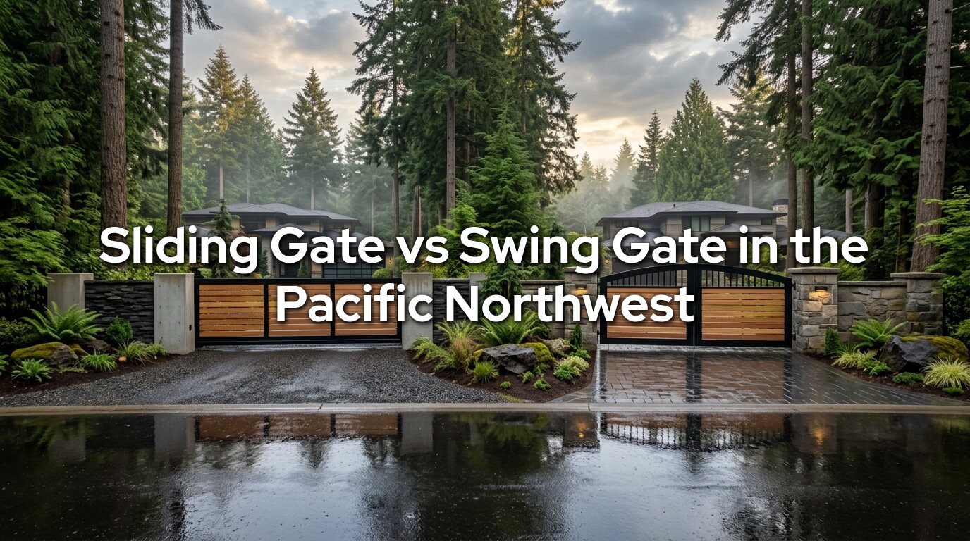 Sliding gate vs swing gate Pacific Northwest - automatic driveway gate installed in Sedro-Woolley by Emerald Gate Systems