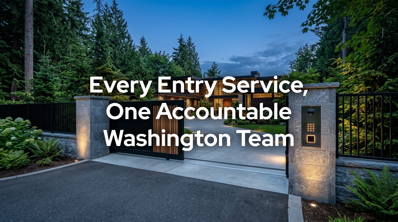 Gate, access control and entry services company in Washington State installing an automatic estate gate