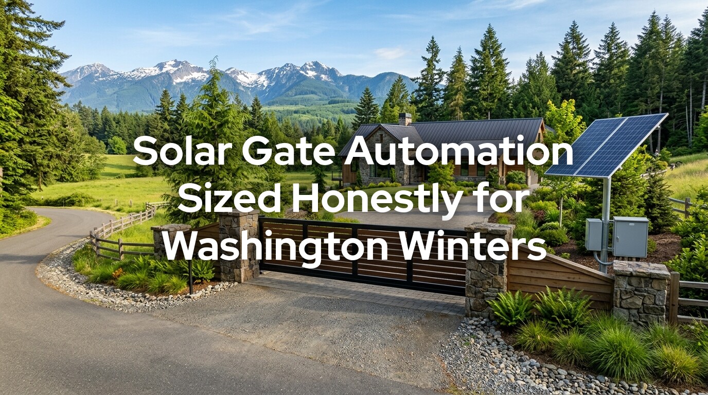 Solar Gate Openers in Washington for off-grid rural farm and island properties